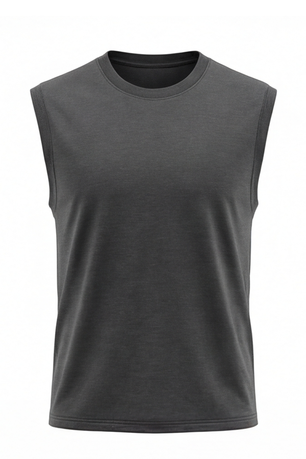 Men Sleeveless Cotton Tank Top – Cool Grey 11C