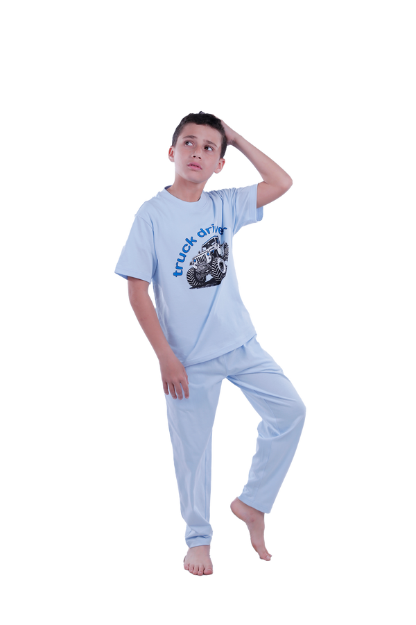 Boys Short Sleeve Pajama with Shorts and Pants -Nantucket Breeze