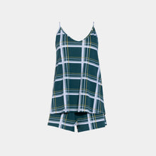 تحميل الصورة إلى عارض المعرض، بيجامة حمالة شورت منقوشة باللون الأخضر