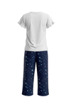 Girls SS T-Shirt With Ruffles & Bermuda Pants Pajama Set – Bright White