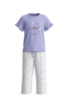 Girls SS T-Shirt With Ruffles & Bermuda Pants Pajama Set – Baby Lavender