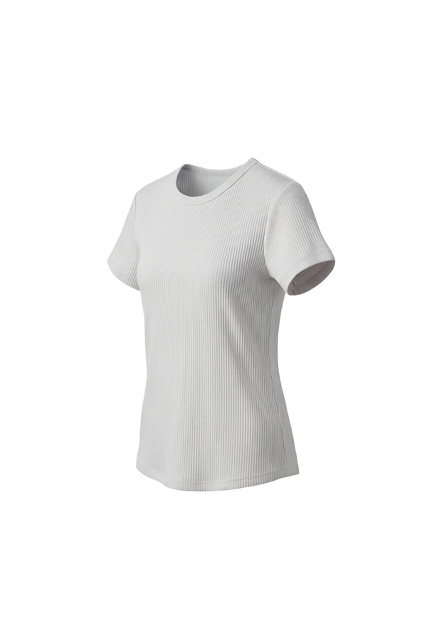 Women Short Sleeve Rib Undershirt – Whitecap Gray