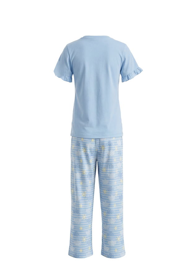 Girls SS T-Shirt With Ruffles & Bermuda Pants Pajama Set – Nantucket Breeze