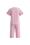 Girls SS T-Shirt With Ruffles & Bermuda Pants Pajama Set – Ballerina