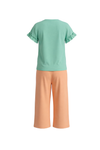 Girls SS T-Shirt With Ruffles & Bermuda Pants Pajama Set – Cabbage