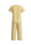 Girls SS T-Shirt With Ruffles & Bermuda Pants Pajama Set – Mellow Yellow