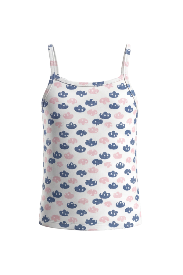 Girls Slip Top – White Clouds