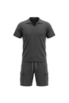 Men V-Neck Polo Pajama Set – Moonless Night