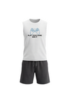Boys Sleeveless Top with Short Pajama Set – Bright White