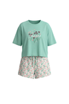 Women SS Oversize Cropped T-Shirt with Wide-Leg Shorts Pajama Set – Cabbage