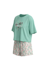 Women SS Oversize Cropped T-Shirt with Wide-Leg Shorts Pajama Set – Cabbage