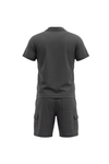 Men V-Neck Polo Pajama Set – Moonless Night