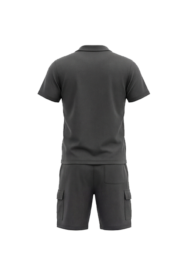 Men V-Neck Polo Pajama Set – Moonless Night