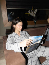 Load image into Gallery viewer, LS PAJAMA WITH PANTS Grey squares