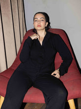 Load image into Gallery viewer, LS PAJAMA WITH PANTS Black