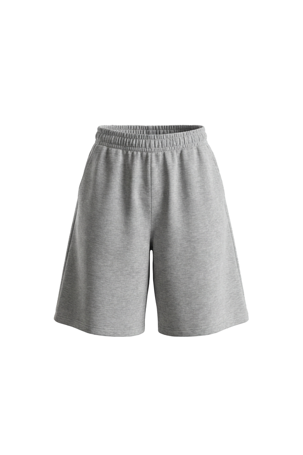 Men Wide Leg Cotton Shorts –  Cool Gray 4C