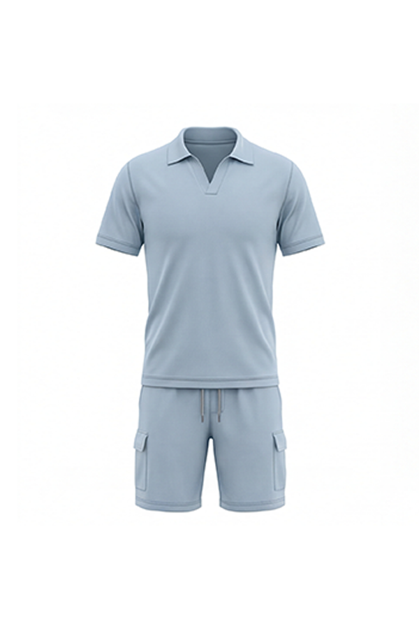 Men V-Neck Polo Pajama Set – Skyride