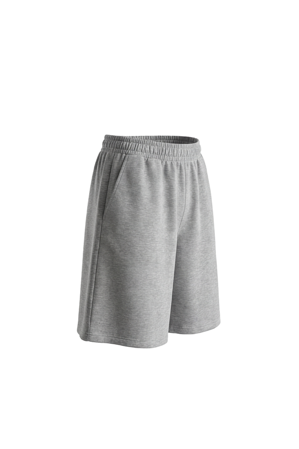 Men Wide Leg Cotton Shorts –  Cool Gray 4C
