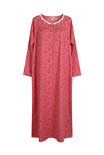 Load image into Gallery viewer, Women’s Long Sleeve Dress with Neck Lace – Red Big Flower