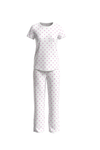 Women SS T-Shirt with Pants Pajama Set – Purple Flowers