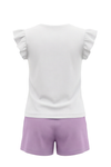 Girls Ruffle Cap Sleeve With Short Pajama Set – Bright White