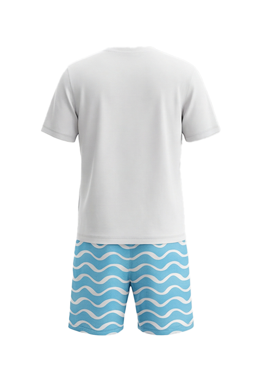 Boys SS Round Neck T-Shirt with Short Pajama Set – Bright White