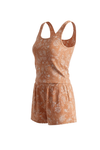 Women Tank Top with Wide-Leg Short Pajama Set – Orange Hibiscus