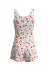 Women Tank Top with Wide-Leg Short Pajama Set – Cherry