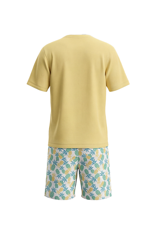 Boys SS Round Neck T-Shirt with Short Pajama Set – Mellow Yellow