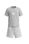 Boys SS Round Neck T-Shirt with Short Pajama Set – Glacier Gray