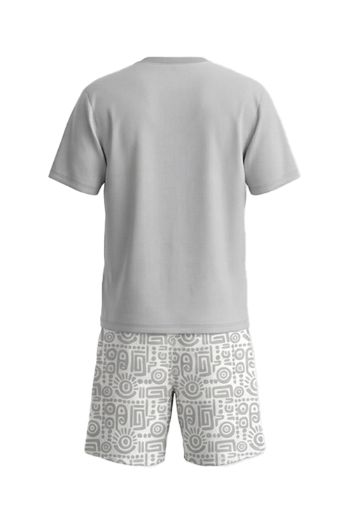 Boys SS Round Neck T-Shirt with Short Pajama Set – Glacier Gray