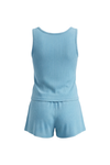Women Tank Top with Wide-Leg Short Pajama Set – Tropical Breeze