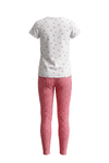 Girls SS T-Shirt With Rib Legging Pajama Set – White Small Heart