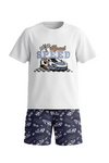 Boys SS Round Neck T-Shirt with Short Pajama Set – Bright White