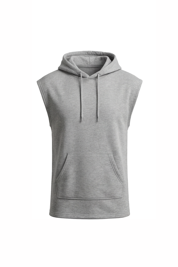 Men Sleeveless Hoodie – Cool Gray 4C