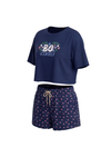 Women Short Sleeve Cotton Pajama Set – Blue Depths