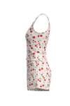 Women Tank Top with Wide-Leg Short Pajama Set – Cherry