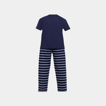 Load image into Gallery viewer, Men Short sleeve Pijama Navy x 
Navy grey stripe print