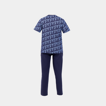 Load image into Gallery viewer, Men Short sleeve Pijama Navy paisely print x Navy