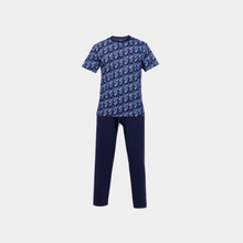 Load image into Gallery viewer, Men Short sleeve Pijama Navy paisely print x Navy