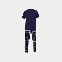 Load image into Gallery viewer, Men Short sleeve Pijama Navy x Navy plaids