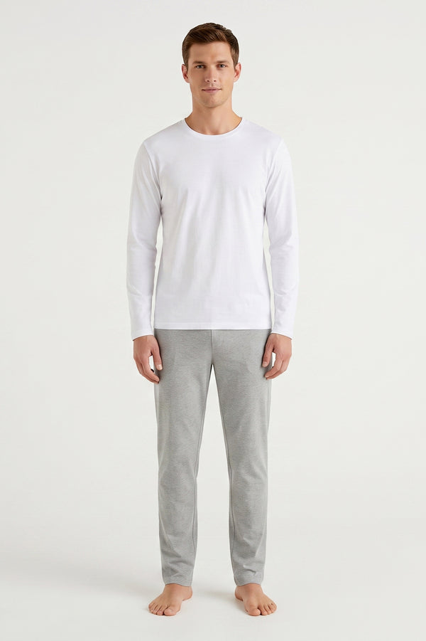 Men Long Sleeve T.SHIRT bright white