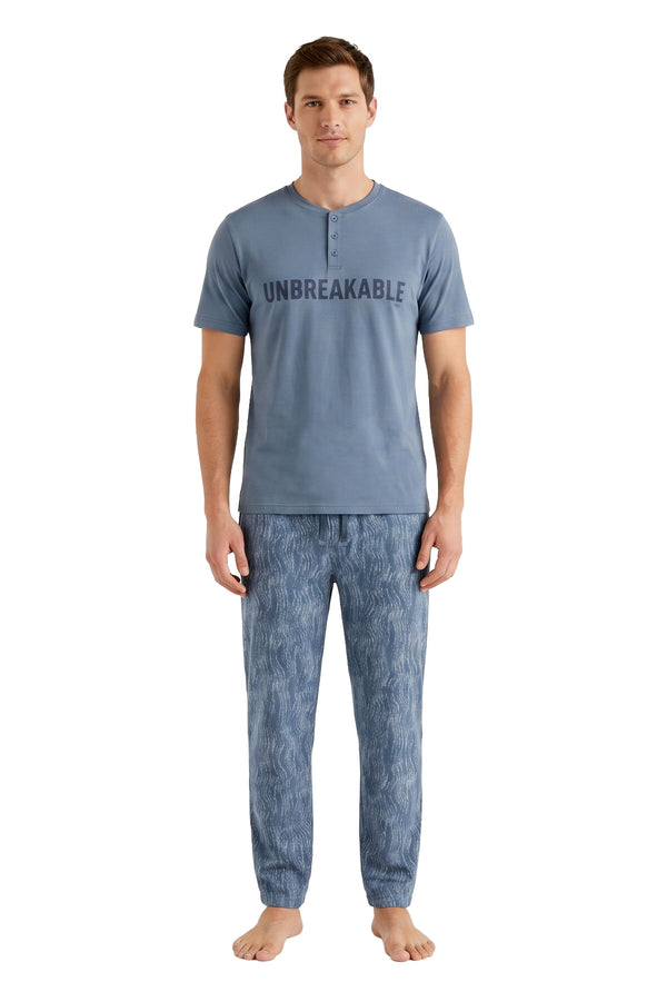 Men Cotton Pajama Set with Pants – Spring Lake