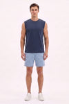 Men Sleeveless Cotton Tank Top – Maritime Blue