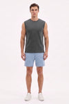 Men Sleeveless Cotton Tank Top – Cool Grey 11C