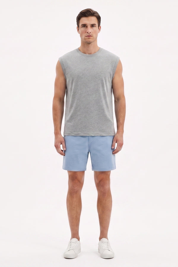 Men Sleeveless Cotton Tank Top – Cool Grey 4C
