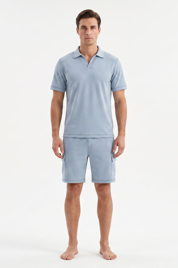Men V-Neck Polo Pajama Set – Skyride