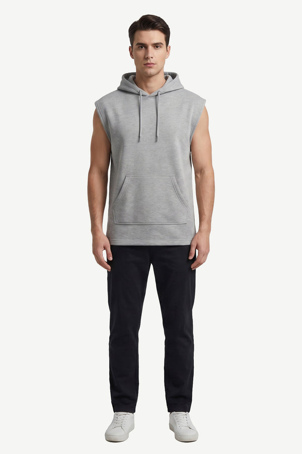 Men Sleeveless Hoodie – Cool Gray 4C