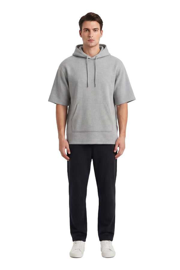 Men Short Sleeve Hoodie – Cool Gray 4C