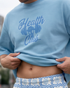 بيجامة رجالي قطن Oversized برقبة دائرية Sky Blue مع شورت واسع – راحة عصرية